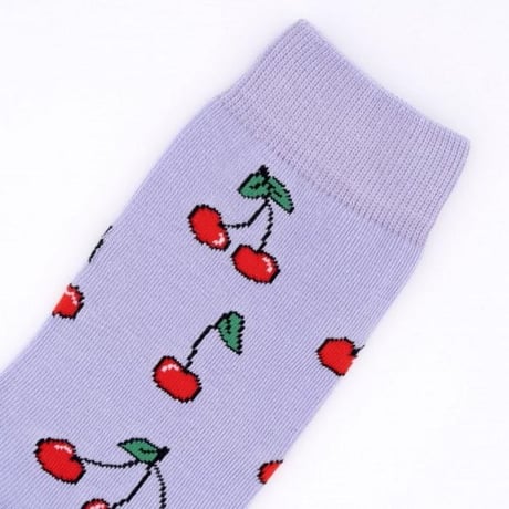 ククシュゼット 正規商品 靴下 レディース かわいい さくらんぼ フルーツ フランス クルー丈 Coucou Suzette チェリー ソックス Cherry Socks パープル Purple