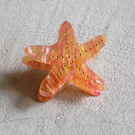 ククシュゼット 正規商品 ヘア アクセ クリップ かわいい 海 夏 フランス Coucou Suzette  ヒトデ ヘア クロー オレンジ系(starfishclaw)