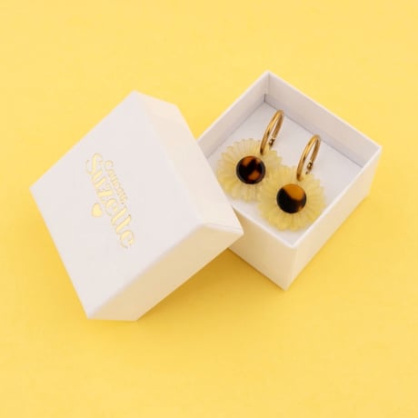 ククシュゼット 正規商品 ピアス レディース 2個売り 両耳用 花 かわいい フランス ヒマワリ イヤリング イエロー ( sunflowerear)