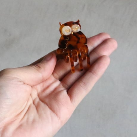 ククシュゼット 正規商品 ヘア ミニ アクセ クリップ 鳥 Coucou Suzette フクロウ ミニ ヘア クロー ブラウン (owlminiclaw)
