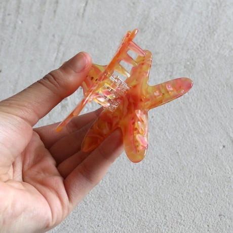 ククシュゼット 正規商品 ヘア アクセ クリップ かわいい 海 夏 フランス Coucou Suzette  ヒトデ ヘア クロー オレンジ系(starfishclaw)