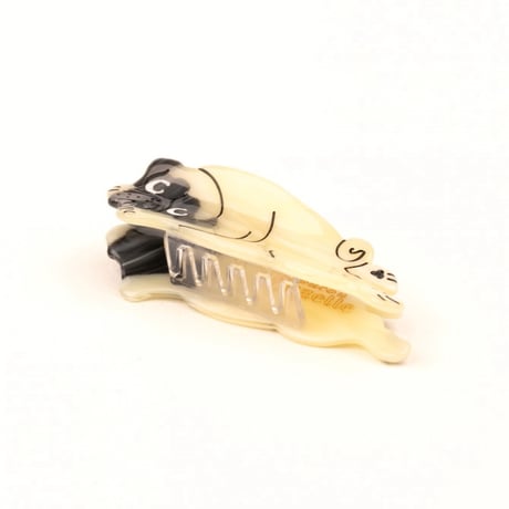 ククシュゼット 正規商品 ヘア アクセ クリップ 犬 かわいい フランス ギフト Coucou Suzette パグ ヘア クロー ベージュ (pugclaw)