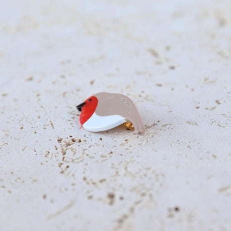 ククシュゼット 正規商品 ヘア アクセ クリップ ピン ヘアピン かわいい 鳥 ウグイス フランス Coucou Suzette コマドリ ヘア クリップ レッド×ベージュ(robinclip)