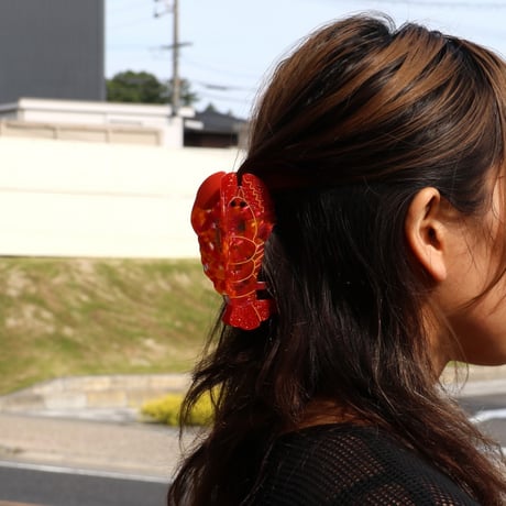 ククシュゼット 正規商品 ヘア アクセ クリップ  海 夏 生き物 Coucou Suzette ロブスター ヘア クロー レッド  (lobsterclaw)