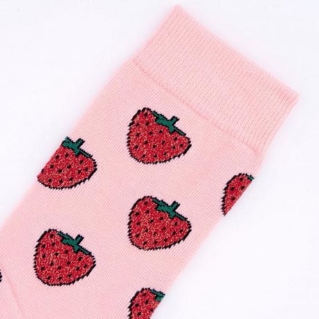 ククシュゼット 正規商品 靴下  かわいい イチゴ クルー丈 Coucou Suzette グリッター ストロベリー ソックス Glittery Strawberry Socks ピンク Pink