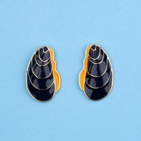 ククシュゼット 正規商品 ピアス レディース 2個売り 両耳用 個性的 かわいい おしゃれ フランス ムール貝 イヤリング ブラック ( musselear)