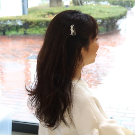 ククシュゼット 正規商品 ヘアアクセ クリップ ピン ヘアピン 犬 フランス Coucou Suzette  ハスキー ヘア クリップ グレー(huskyclip)