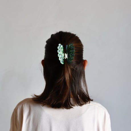 ククシュゼット 正規商品 ヘア アクセ クリップ 鳥 Coucou Suzette 孔雀 ヘア クロー グリーン×ブルー (peacockclaw)