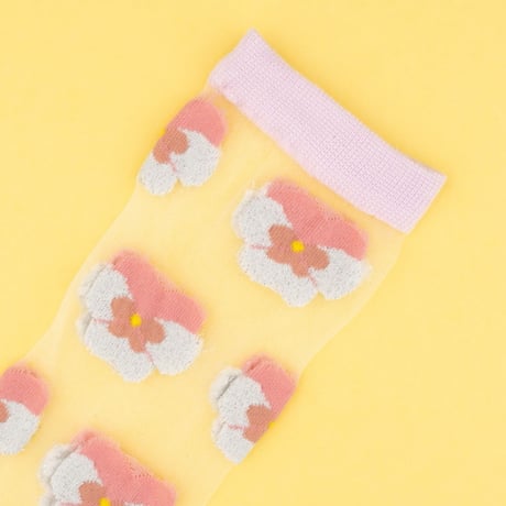 Coucou Suzette / ピンクパンジー シアー ソックス / pipansyshsocks