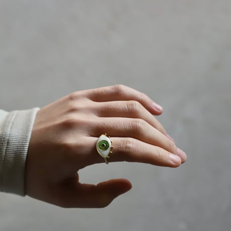ククシュゼット 正規商品 アクセ 指輪 アイ ムード リング Eye Mood Ring ホワイト×ゴールド White×Gold (eyering)