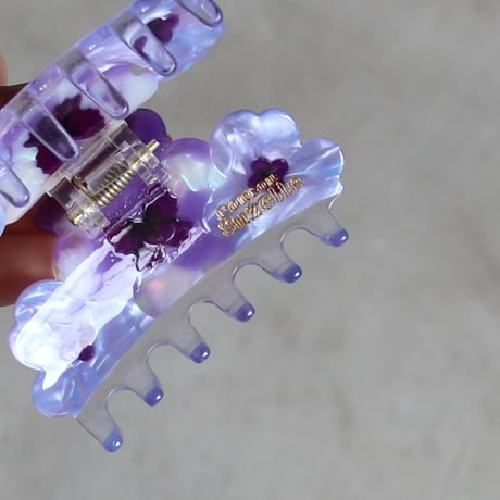 ククシュゼット 正規商品 ヘア アクセ クリップ Coucou Suzette ビッグ パンジー ヘア クロー パープル (bigpansyclaw)