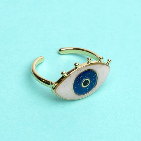 ククシュゼット 正規商品 アクセ 指輪 アイ ムード リング Eye Mood Ring ホワイト×ゴールド White×Gold (eyering)
