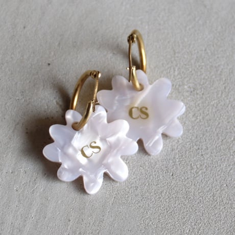 ククシュゼット 正規商品 ピアス レディース 2個売り 両耳用 花 かわいい フランス デイジー イヤリング ホワイト (daisyear)