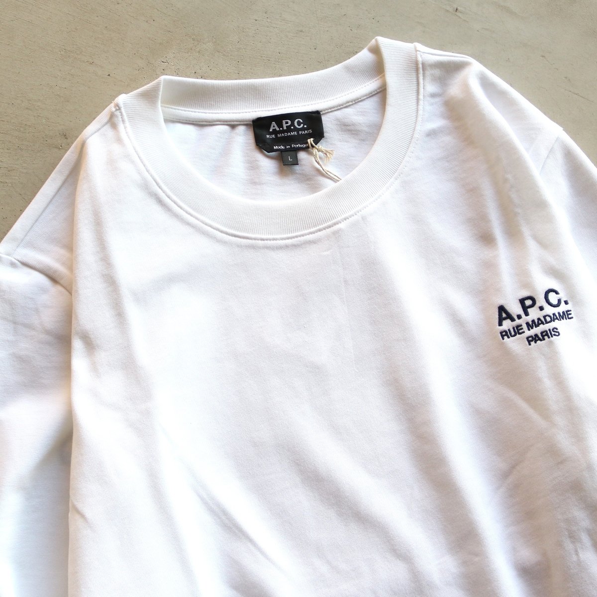 アウトレット価格比較 A.P.C. RUE MADAME 長袖シャツ XL 刺繍ロゴ
