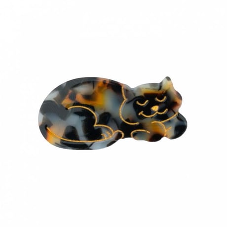ククシュゼット 正規商品 ヘアアクセ クリップ ピン 猫 サビ猫 ヘアピン フランス Coucou Suzette トータスシェル キャット ヘア クリップ ブラウン (shellcatclip)