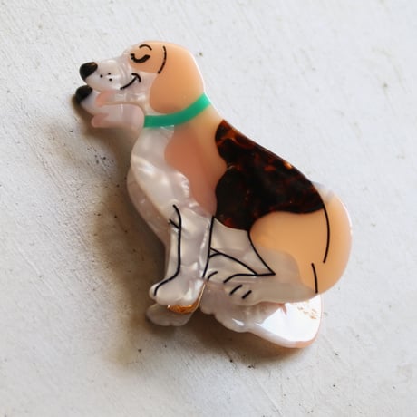 ククシュゼット 正規商品 ヘア アクセ クリップ 犬 ビーグル ヘア クロー ブラウン系 (beagleclaw)