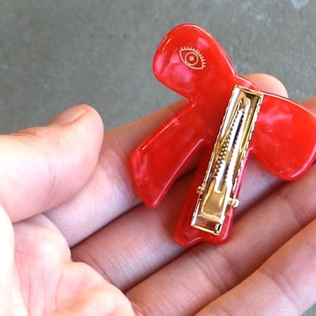 ククシュゼット 正規商品 ヘア アクセ クリップ かわいい リボン ギフト Coucou Suzette レッド リボン ヘア クリップ レッド(reribbonclip)