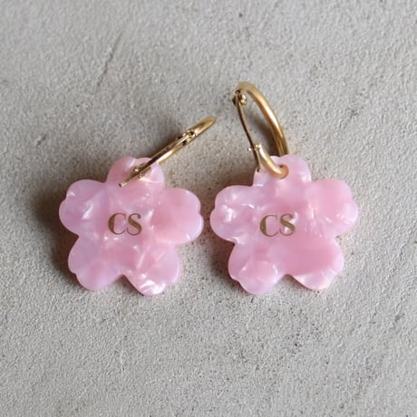ククシュゼット 正規商品 ピアス レディース 両耳用 桜 花 かわいい フランス サクラ イヤリング ピンク (sakuraear)