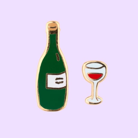 ククシュゼット 正規商品 ピンバッジ ブローチ かわいい おしゃれ フランス 個性的 Coucou Suzette ワイン グラス ピン 2個セット Wine Pins Set