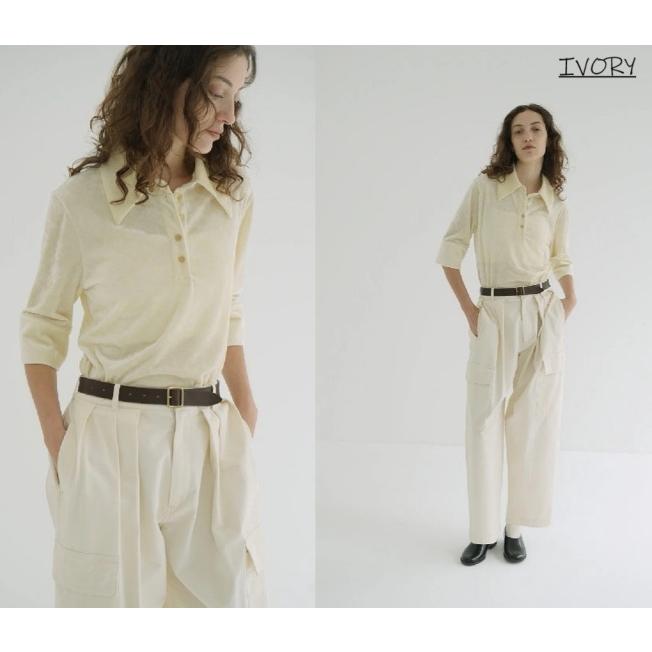 CLANE / CRUSHED VELOUR POLO TOPS / 191224062 |
