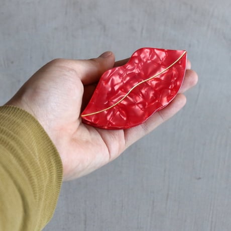 雑誌 VERY 掲載 ククシュゼット 正規商品 ヘア アクセ クリップ リップ 唇 Coucou Suzette リップ ヘア クロー Lips Hair Claw レッド (lipclaw)