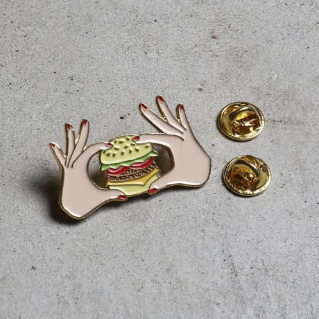 ククシュゼット 正規商品 ピンバッジ ブローチ かわいい おしゃれ フランス 個性的 Coucou Suzette バーガー ピン ホワイト (burgerpin)