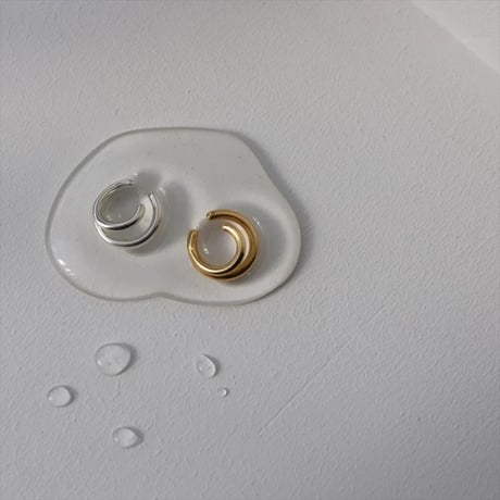 TEN. 正規商品 ユニセックス アクセサリー テン ダブルライン イヤーカフ シルバー/ゴールド【即日発送】