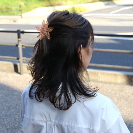 ククシュゼット 正規商品 ヘア アクセ クリップ かわいい 海 夏 フランス Coucou Suzette  ヒトデ ヘア クロー オレンジ系(starfishclaw)