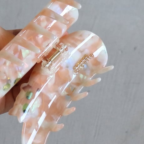 ククシュゼット 正規商品 ヘア アクセ クリップ かわいい 猫 トラ猫 茶トラ フランス Coucou Suzette ジンジャー キャット ヘア クロー ベージュ系 (gicatclaw)