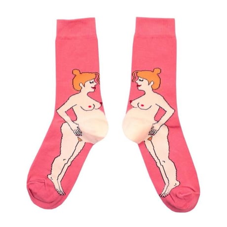 ククシュゼット 正規商品 靴下  ベビーシャワー  クルー丈 Coucou Suzette 赤髪 妊婦 ソックス Redhead Pregnant Woman Socks ピンク 0件の商品レビュー