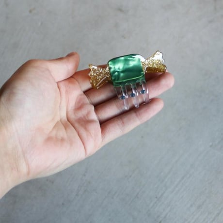 Coucou Suzette / Green Christmas Candy Mini Hair Claw / greenchristmascandyminiclaw