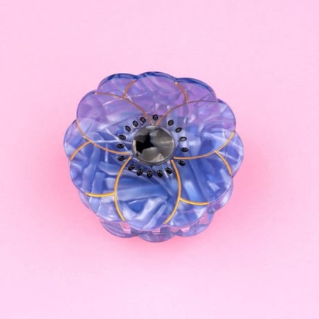 ククシュゼット 正規商品 ヘア アクセ クリップ かわいい 花 フランス Coucou Suzette アネモネ ヘア クロー ブルー (anemoneclaw)