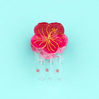 ククシュゼット 正規商品 ヘア ミニ アクセ クリップ 花 Coucou Suzette  ハイビスカス ミニ ヘアクロー ピンク (hibiscusminiclaw)