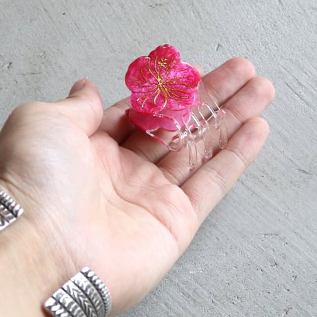 ククシュゼット 正規商品 ヘア ミニ アクセ クリップ 花 Coucou Suzette  ハイビスカス ミニ ヘアクロー ピンク (hibiscusminiclaw)