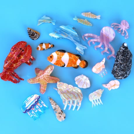 ククシュゼット 正規商品 ヘア アクセ クリップ  海 夏 生き物 Coucou Suzette ロブスター ヘア クロー レッド  (lobsterclaw)