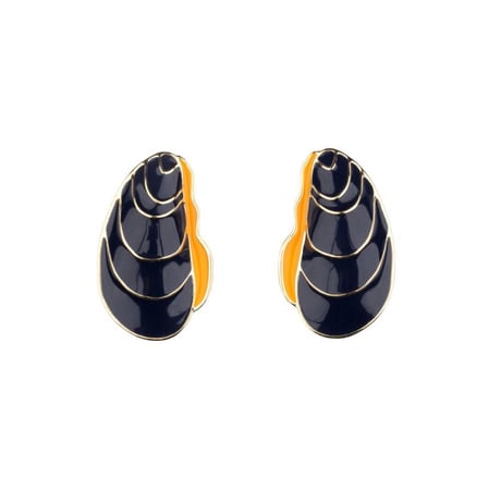 ククシュゼット 正規商品 ピアス レディース 2個売り 両耳用 個性的 かわいい おしゃれ フランス ムール貝 イヤリング ブラック ( musselear)