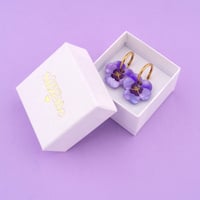 ククシュゼット 正規商品 ピアス レディース 両耳用 花 フランス パープル パンジー イヤリング パープル (pansyear)