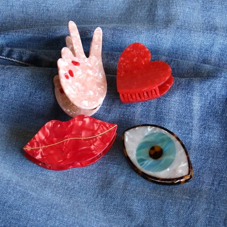 雑誌 VERY 掲載 ククシュゼット 正規商品 ヘア アクセ クリップ リップ 唇 Coucou Suzette リップ ヘア クロー Lips Hair Claw レッド (lipclaw)