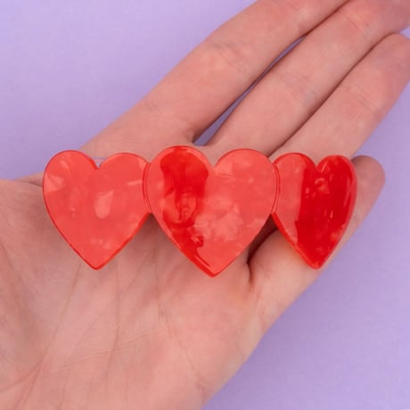 ククシュゼット 正規商品 ヘア アクセ クリップ バレッタ Coucou Suzette ハート フレンチ バレッタ レッド  (heartbarrette)