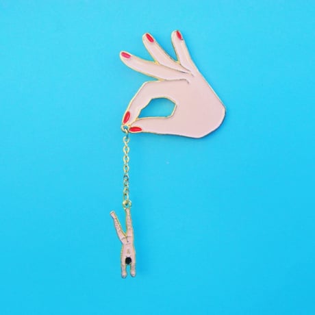 ククシュゼット 正規商品 ピンバッジ ブローチ かわいい おしゃれ フランス Coucou Suzette コウノトリ ピン Stork Pin ホワイトベイビー (poorthingpin)
