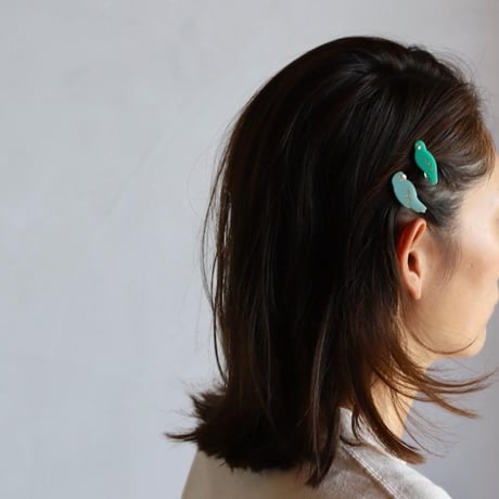 ククシュゼット 正規商品 ヘア アクセ ヘアピン 鳥 Coucou Suzette ラブバード ヘア クリップ セット ブルー×グリーン 2個セット(lovebirdsclipset)