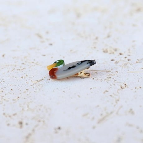 ククシュゼット 正規商品 ヘア アクセ クリップ ピン ヘアピン かわいい 鳥 フランス Coucou Suzette アヒル マガモ ヘア クリップ マルチ(duckclip)