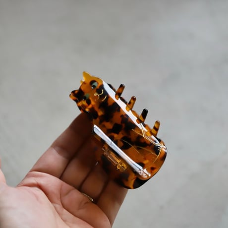 ククシュゼット 正規商品 ヘア アクセ クリップ かわいい 猫 黒猫 フランス Coucou Suzette ベンガル キャット ヘア クロー ブラウン べっ甲模様(bengalcatclaw)