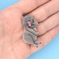 ククシュゼット 正規商品 ヘアアクセ クリップ ピン 猫 ヘアピン フランス Coucou Suzette グレー キャット ヘア クリップ グレー (grcatclip)