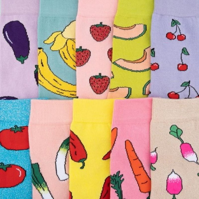 ククシュゼット 正規商品 靴下 かわいい イチゴ クルー丈 Coucou