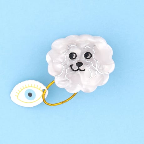 ククシュゼット 正規商品 ヘア ミニ アクセ クリップ 犬 Coucou Suzette ビションミニ ヘア クロー ホワイト(bichonminiclaw)