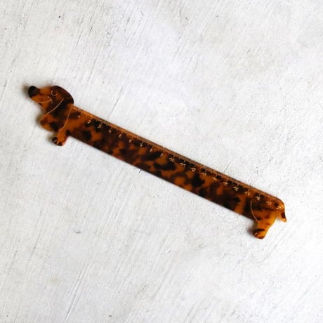 ククシュゼット 正規商品 定規 文房具 かわいい 犬 フランス お洒落 レア Coucou Suzette ダックスフンド 定規 ブラウン(dachshuruler)