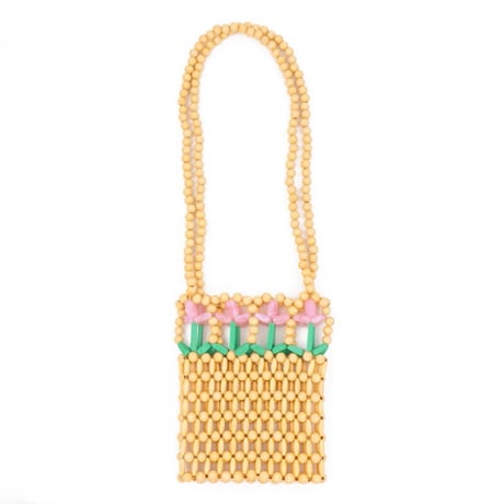 ククシュゼット 正規商品 ビーズ バッグ ショルダー かわいい 花 Coucou Suzette チューリップ ビーズ バッグ Tulip Beaded Bag ベージュ Beige