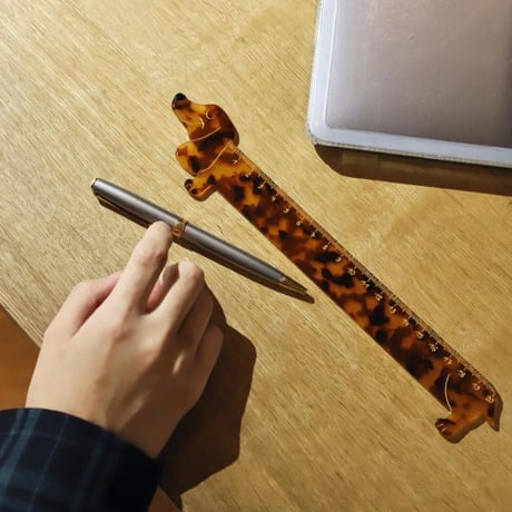 ククシュゼット 正規商品 定規 文房具 かわいい 犬 フランス お洒落 レア Coucou Suzette ダックスフンド 定規 ブラウン(dachshuruler)
