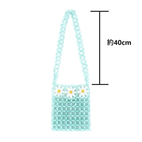 ククシュゼット 正規商品 ビーズ バッグ ショルダー かわいい 花 Coucou Suzette デイジー ビーズ バッグ Daisy Beaded Bag ブルー Blue